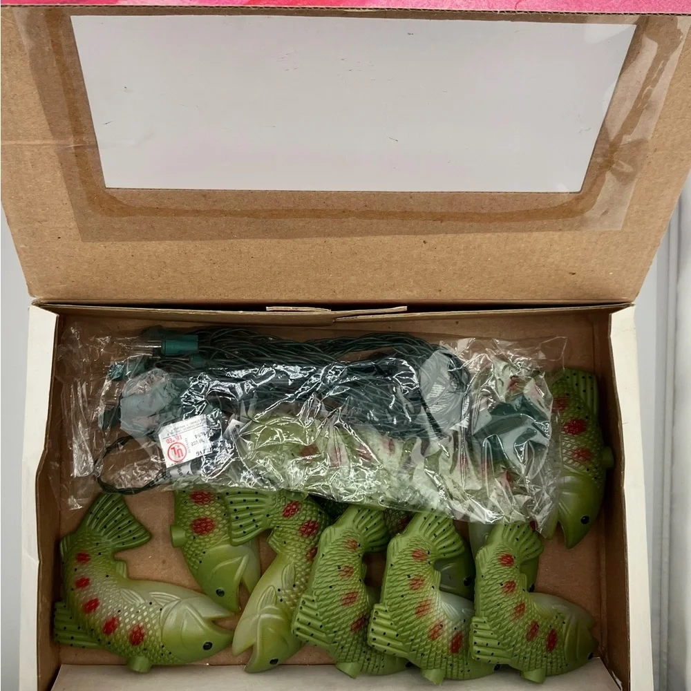 New Set of 10 Vintage Bass Fish String Party Light Set